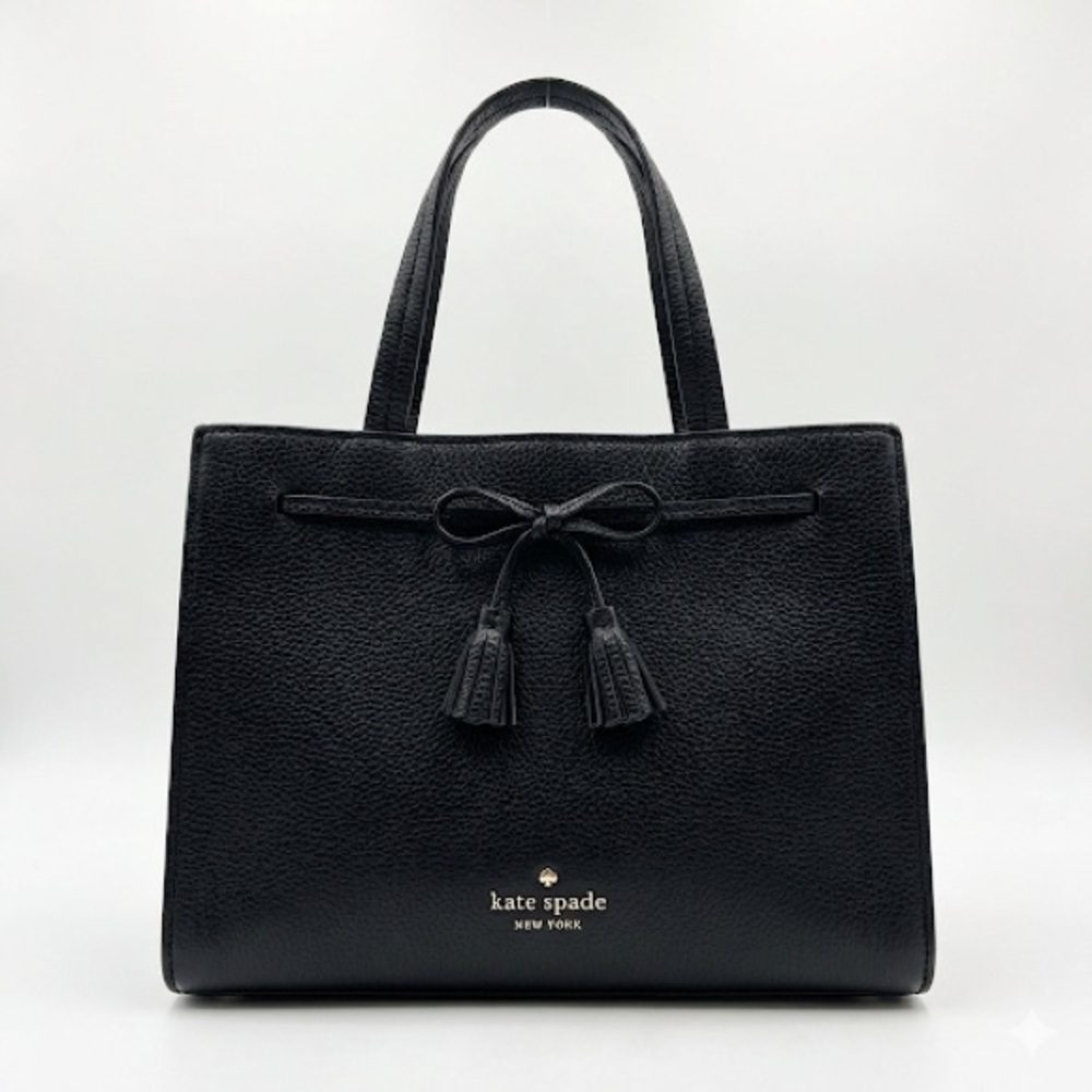 Kate Spade Zip Top Work Tote Structured Leather Black